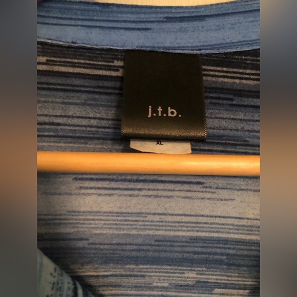 Variegated Blue Ladies 3/4 Sleeve Top j.t.b. Size XL - Picture 5 of 8